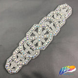 Geometric Beaded Rhinestone Motif Applique, RA-073