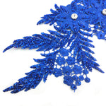 Embroidered Flower Applique with Glitter and Rhinestones, LAP-43