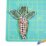 Carrot Beaded Rhinestone Applique, BA-130
