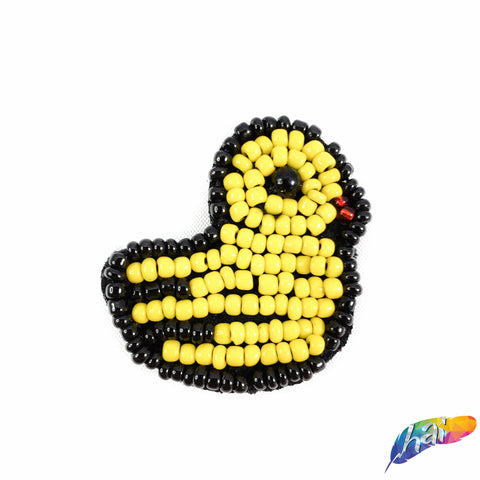 Yellow Rubber Ducky Beaded Applique, BA-117