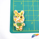 Multicolored Rabbit Beaded Rhinestone Applique, BA-133