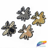 Black/Gold Beaded Rhinestone Insect Patch Applique, BA-072