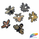 Beaded Rhinestone Insect Patch Applique, BA-073
