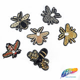 Red/Crystal Beaded Rhinestone Insect Patch Applique, BA-074