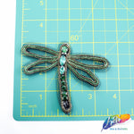 Dragonfly Beaded Rhinestone Indian Applique on Mesh, BA-099