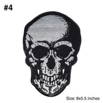 Silver Metallic Skull Sequins Applique, EMBA-016