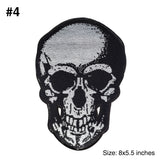 Silver Metallic Skull Sequins Applique, EMBA-016