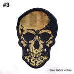 Gold Metallic Skull Sequins Applique, EMBA-016