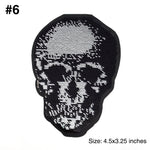 Silver Metallic Skull Sequins Applique, EMBA-016
