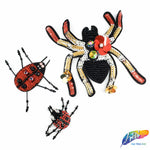 Black/Red Lady Bug Beaded Rhinestone Applique, BA-113