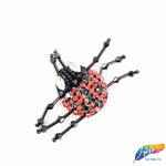 Black/Red Lady Bug Beaded Rhinestone Applique, BA-113