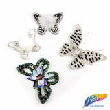 Black/Crystal Buttefly Beaded Rhinestone Patch Applique, BA-071