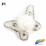 Butterfly Beaded Rhinestone Patch Applique with Fur, BA-123