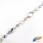 3/8" Chained Color AB Stone Trim, ACR-056