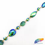 3/8" Chained Color AB Stone Trim, ACR-056