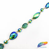 3/8" Chained Color AB Stone Trim, ACR-056