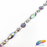 3/8" Chained Color AB Stone Trim, ACR-056