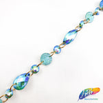 3/8" Chained Color AB Stone Trim, ACR-056