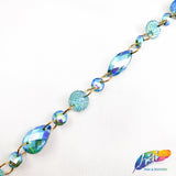 3/8" Chained Color AB Stone Trim, ACR-056