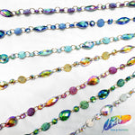 3/8" Chained Color AB Stone Trim, ACR-056