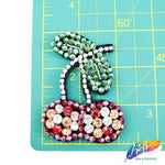 Cherry Beaded Rhinestone Fruit Patch Applique, BA-085