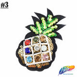 Pineapple Beaded Rhinestone Fruit Patch Applique, BA-086