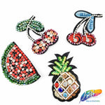 Pineapple Beaded Rhinestone Fruit Patch Applique, BA-086