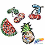 Pineapple Beaded Rhinestone Fruit Patch Applique, BA-086