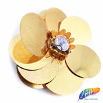 Gold Beaded Sequins Flower Patch Applique, BA-069