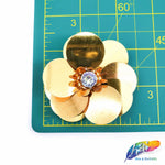 Gold Beaded Sequins Flower Patch Applique, BA-069