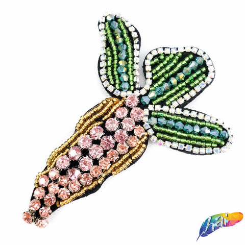 Carrot Beaded Rhinestone Applique, BA-130