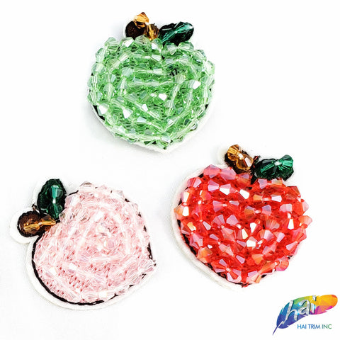 Beaded Apple Patch, BA-131