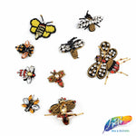 Clear/Yellow Beaded Rhinestone Insect Patch Applique, BA-088