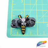 Black/Yellow Insect Beaded Sequin Patch, BA-107