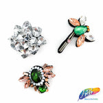 Crystal Flower Rhinestone Patch Applique, BA-082