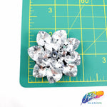 Crystal Flower Rhinestone Patch Applique, BA-082