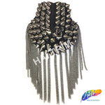 Spike Epaulets with Dangling Chain Tassels, EP-003 (sold per piece)