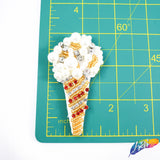 Ice Cream Cone Beaded Rhinestone Applique, BA-132