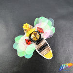 Clear AB Insect Beaded Rhinestone Sequin Applique, BA-114