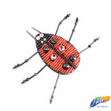 Black/Red Lady Bug Beaded Rhinestone Applique, BA-124