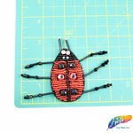 Black/Red Lady Bug Beaded Rhinestone Applique, BA-124