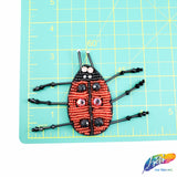 Black/Red Lady Bug Beaded Rhinestone Applique, BA-124