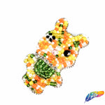Multicolored Rabbit Beaded Rhinestone Applique, BA-133