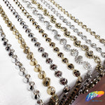 1/2" Wavy Plastic Stud Trim w/ Rhinestones, PST-003