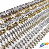 5/8" Rectangle Plastic Stud Trim w/ Rhinestone, PST-009