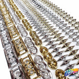 5/8" Rectangle Plastic Stud Trim w/ Rhinestone, PST-009