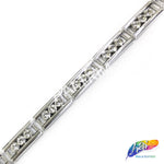 5/8" Rectangle Plastic Stud Trim w/ Rhinestone, PST-009