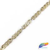 5/8" Rectangle Plastic Stud Trim w/ Rhinestone, PST-009