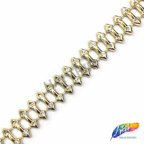 5/8" Arrowhead Plastic Stud Trim w/ Rhinestones, PST-012