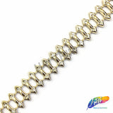 5/8" Rectangle Plastic Stud Trim w/ Rhinestone, PST-009